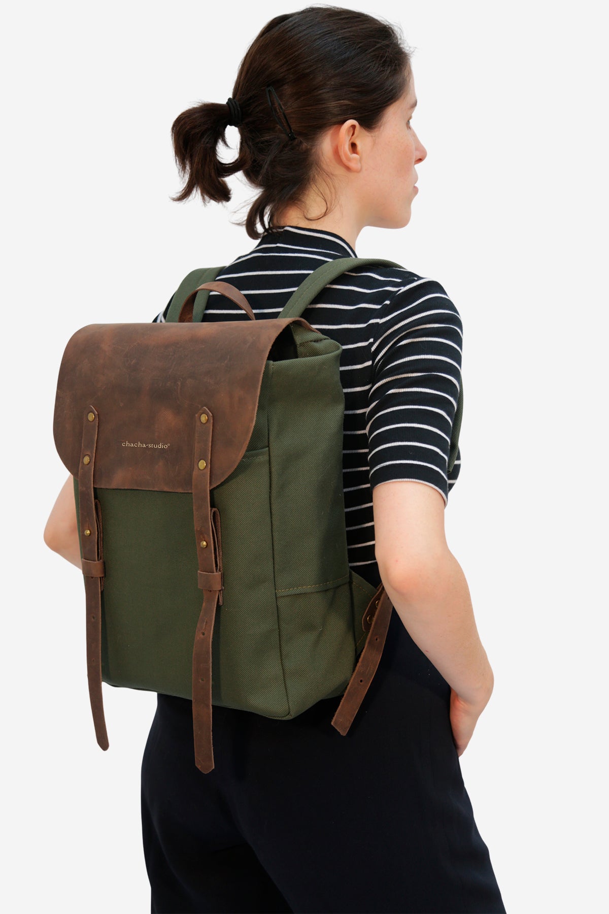 Hunter Backpack en Verde & Moro - Bronze